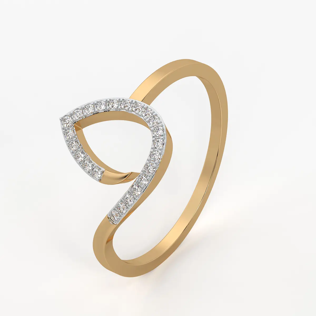 Open Teardrop Contemporary Ladies Ring